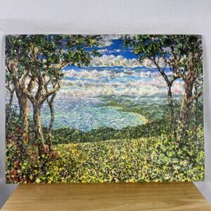 Terry “Afro” Clark Original Painting Key West Landscape Lake Trees Nature Art